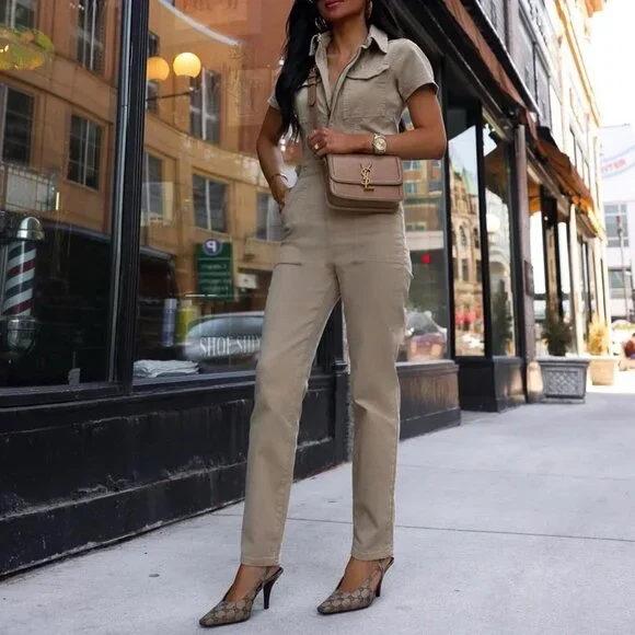 Good American Fit For Success Jumpsuit Khaki - Picture 3 of 7
